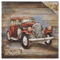 Yosemite Home Decor Red Vintage Car Wall Art on WoodMutlicolor 3130051